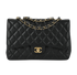Jumbo Classic Single Flap, &pound;3,800, Handbags, Black, Coated Canvas, Front view